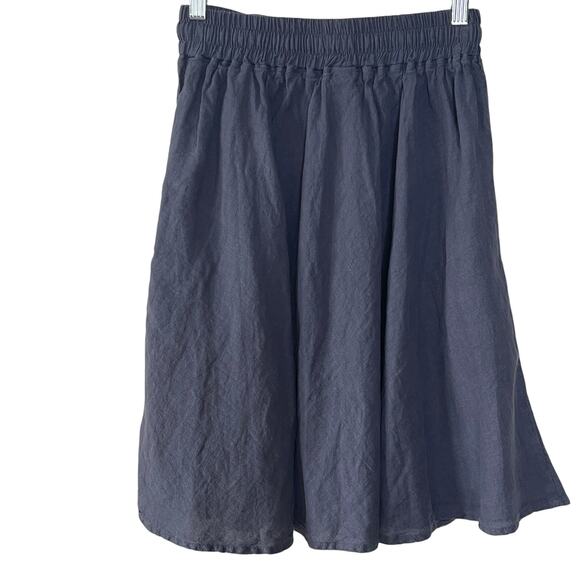LO‎ LEN OK NAVY BLYE MINI LINEN SKIRT SIZE M - Picture 2 of 6